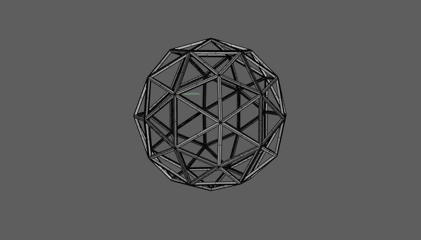 Geodesic Sphere Frame frequency 2 3D model_91