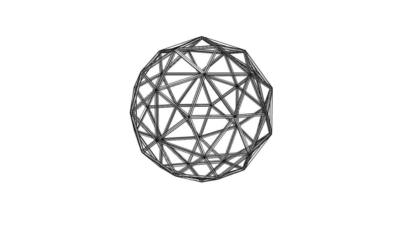 Geodesic Sphere Frame frequency 2 3D model_69