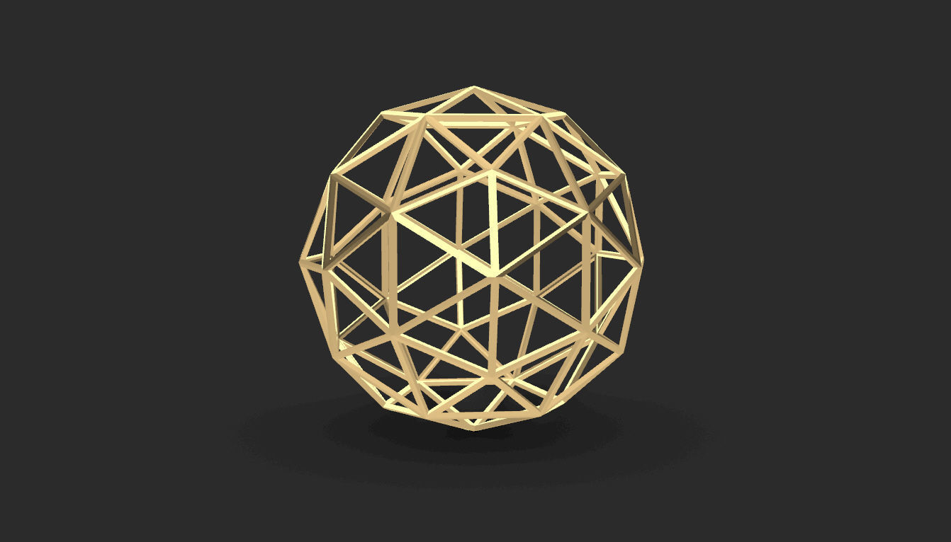 Geodesic Sphere Frame frequency 2 3D model_36