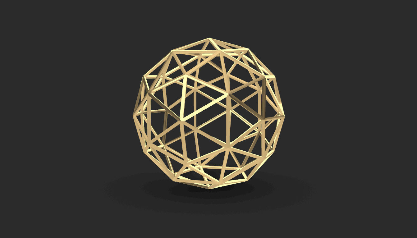 Geodesic Sphere Frame frequency 2 3D model_52