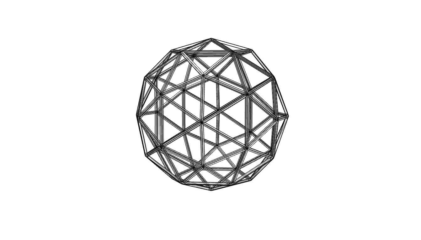 Geodesic Sphere Frame frequency 2 3D model_64