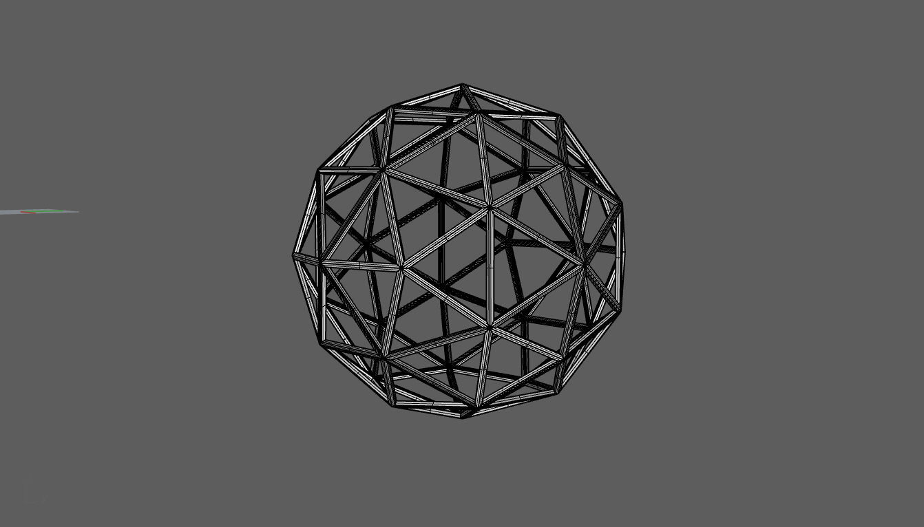 Geodesic Sphere Frame frequency 2 3D model_90