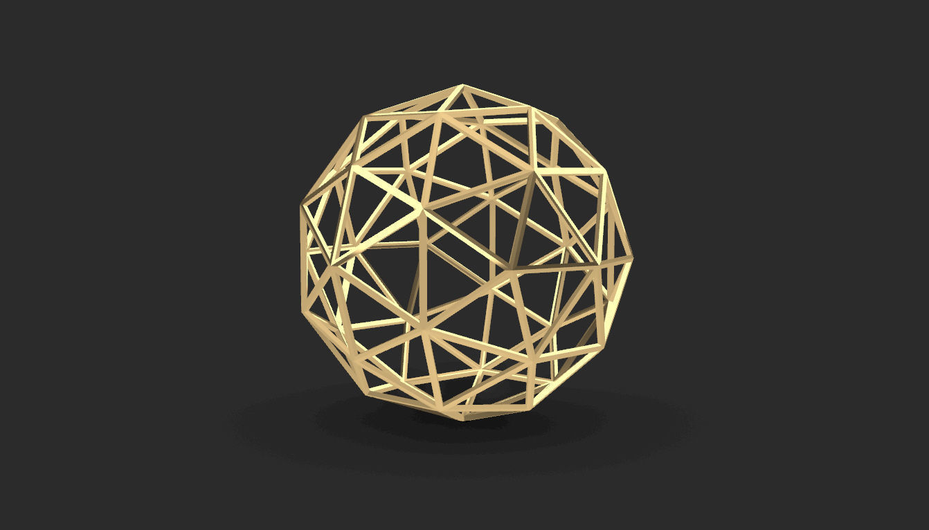 Geodesic Sphere Frame frequency 2 3D model_40