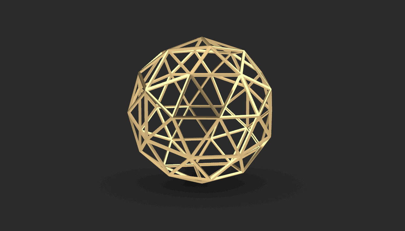Geodesic Sphere Frame frequency 2 3D model_42