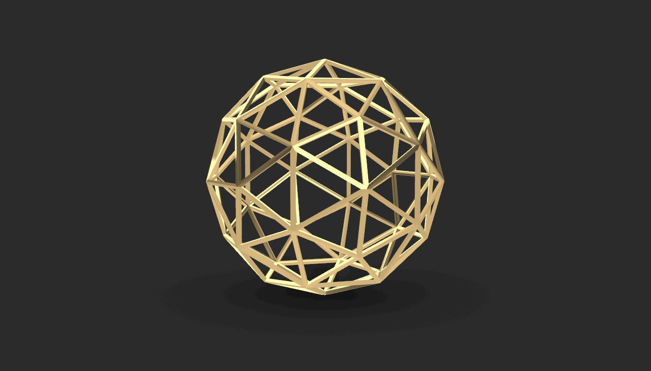 Geodesic Sphere Frame frequency 2 3D model_35