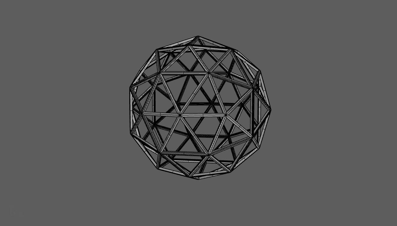 Geodesic Sphere Frame frequency 2 3D model_87