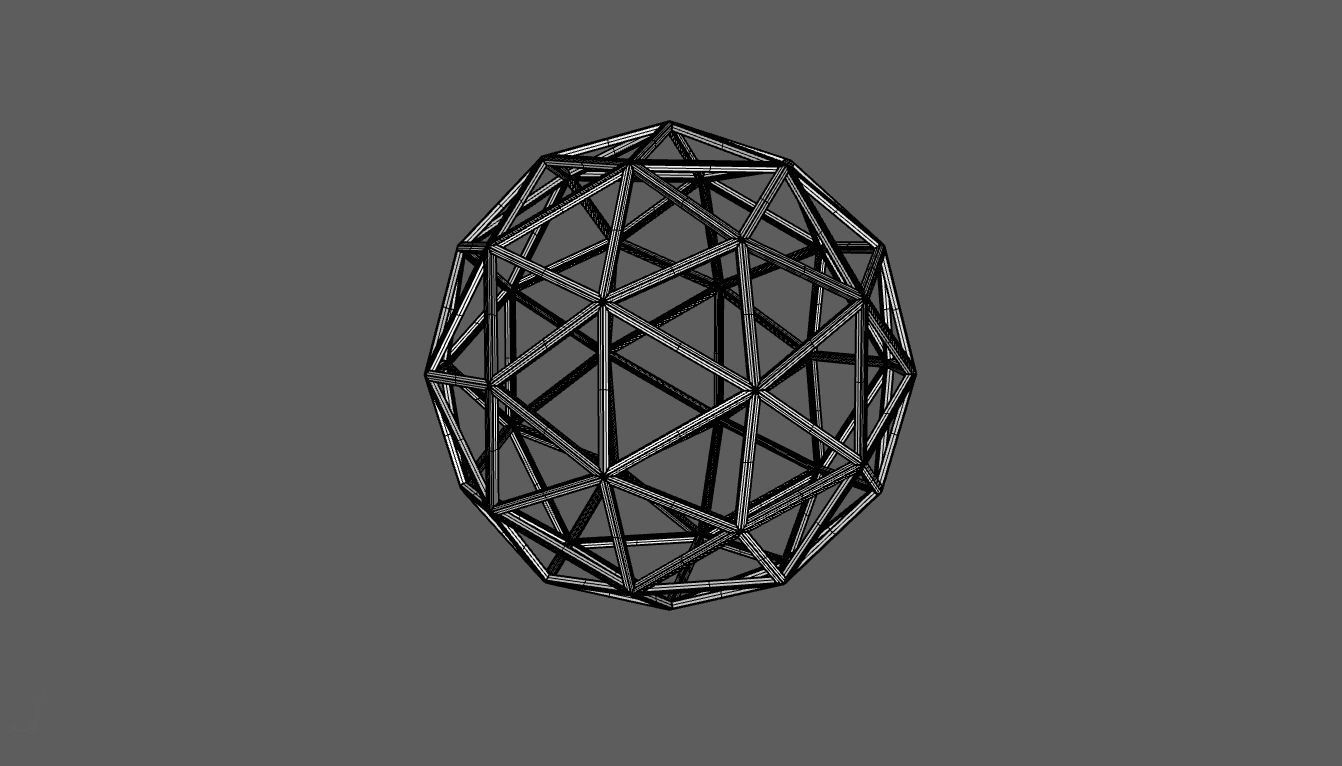 Geodesic Sphere Frame frequency 2 3D model_99