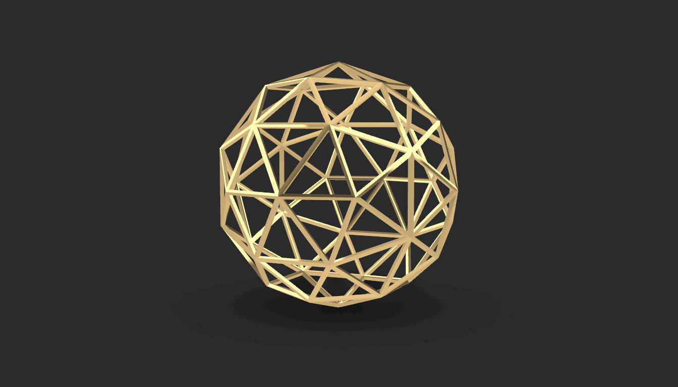 Geodesic Sphere Frame frequency 2 3D model_11
