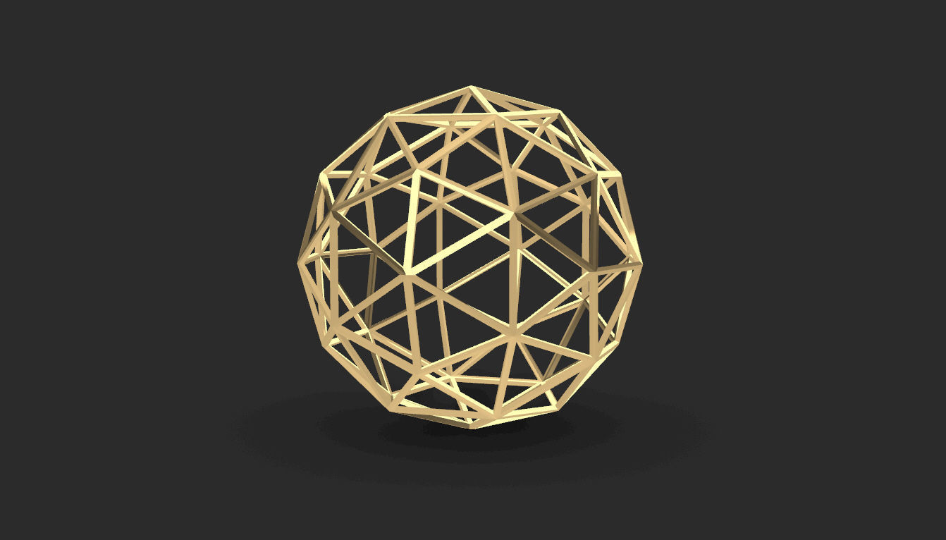 Geodesic Sphere Frame frequency 2 3D model_38