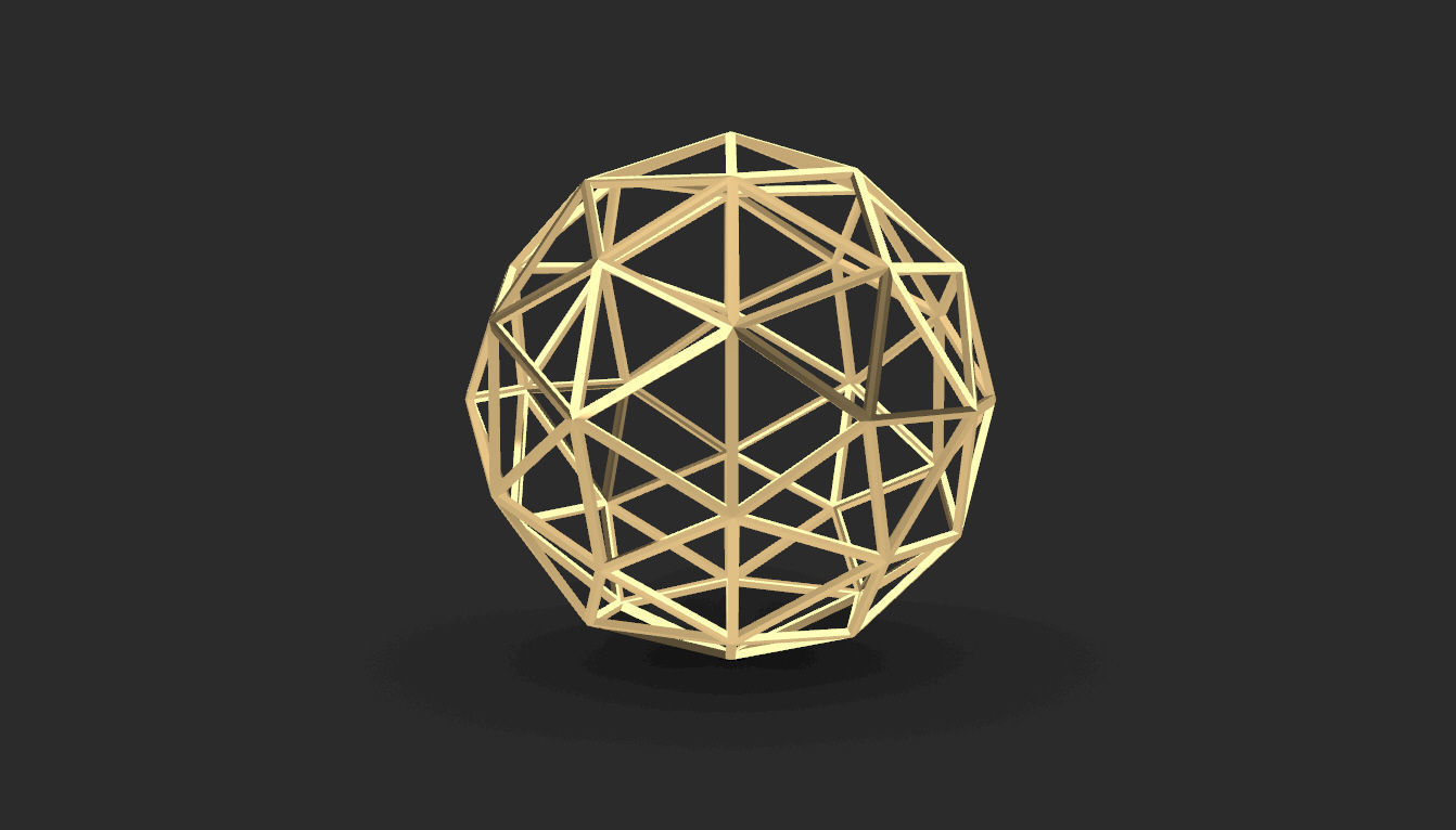 Geodesic Sphere Frame frequency 2 3D model_54