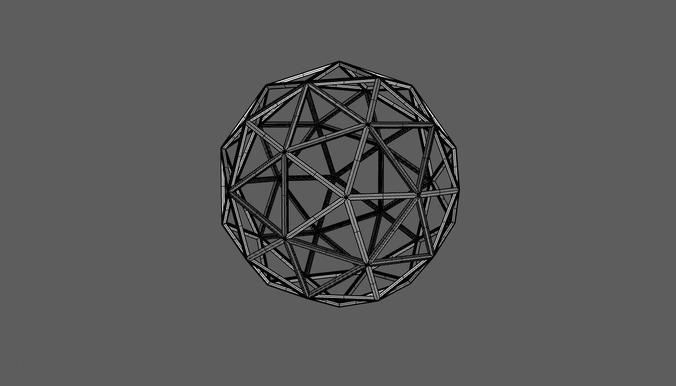 Geodesic Sphere Frame frequency 2 3D model_27