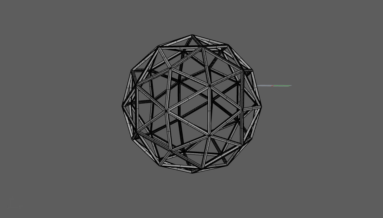 Geodesic Sphere Frame frequency 2 3D model_24