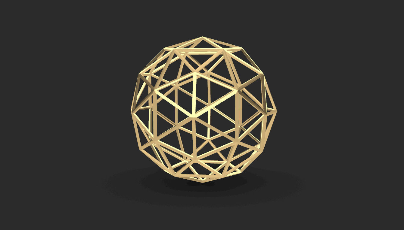 Geodesic Sphere Frame frequency 2 3D model_51