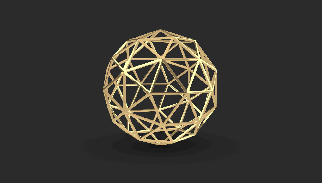 Geodesic Sphere Frame frequency 2 3D model_43