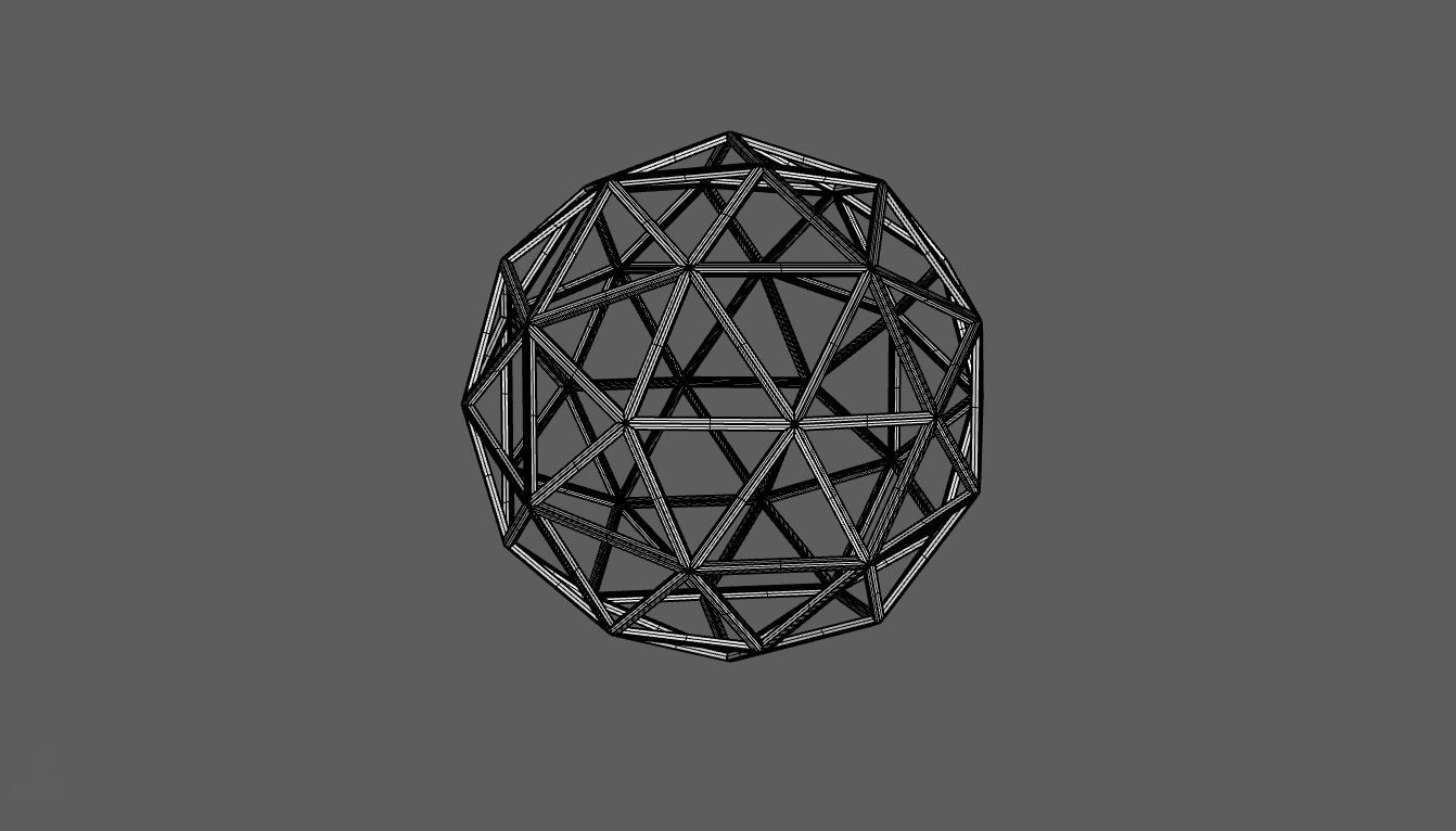 Geodesic Sphere Frame frequency 2 3D model_29