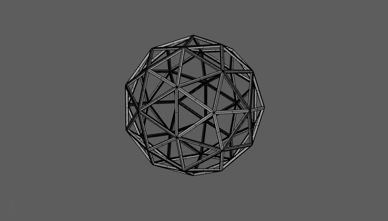 Geodesic Sphere Frame frequency 2 3D model_103