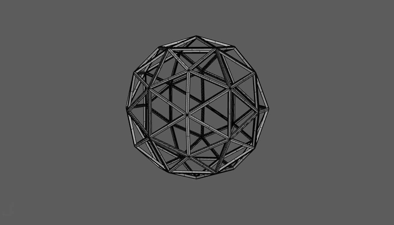 Geodesic Sphere Frame frequency 2 3D model_101