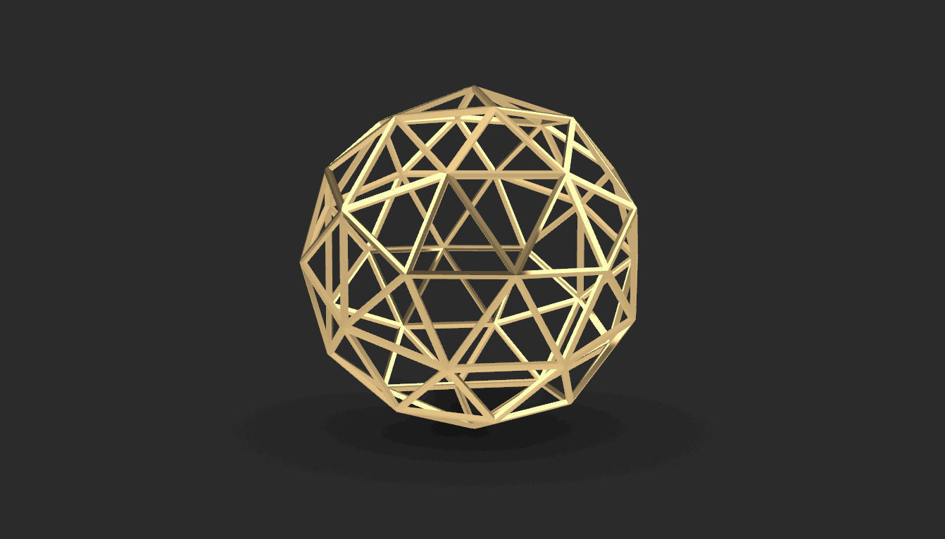 Geodesic Sphere Frame frequency 2 3D model_8