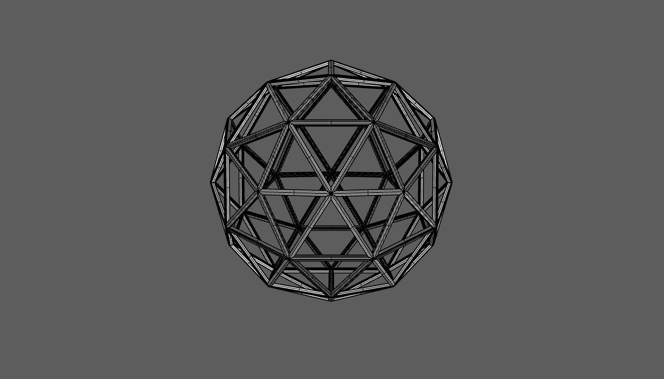Geodesic Sphere Frame frequency 2 3D model_86