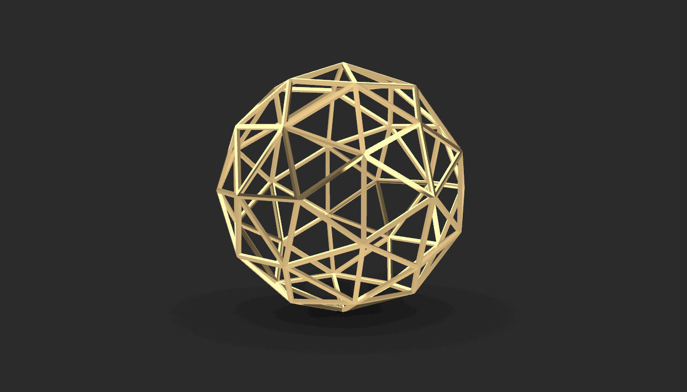 Geodesic Sphere Frame frequency 2 3D model_32