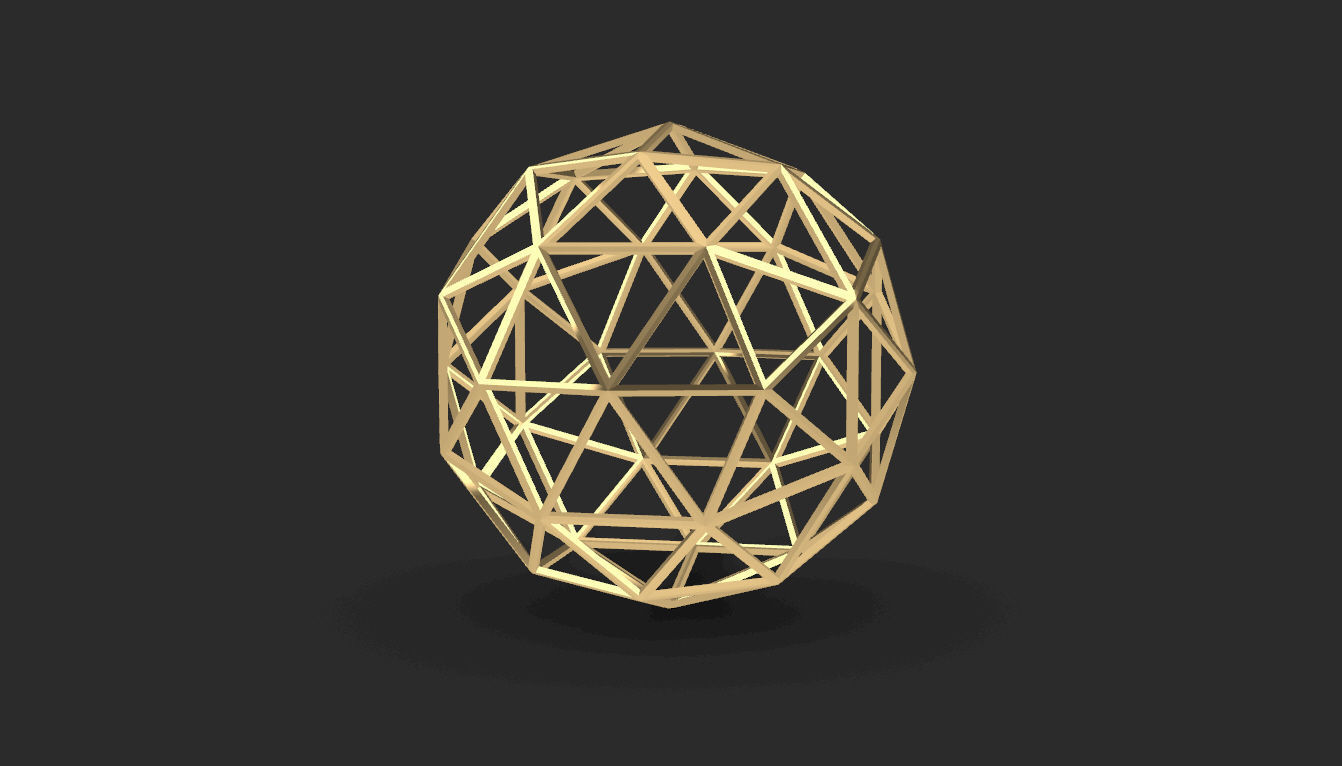 Geodesic Sphere Frame frequency 2 3D model_45