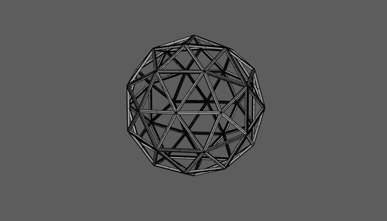 Geodesic Sphere Frame frequency 2 3D model_31