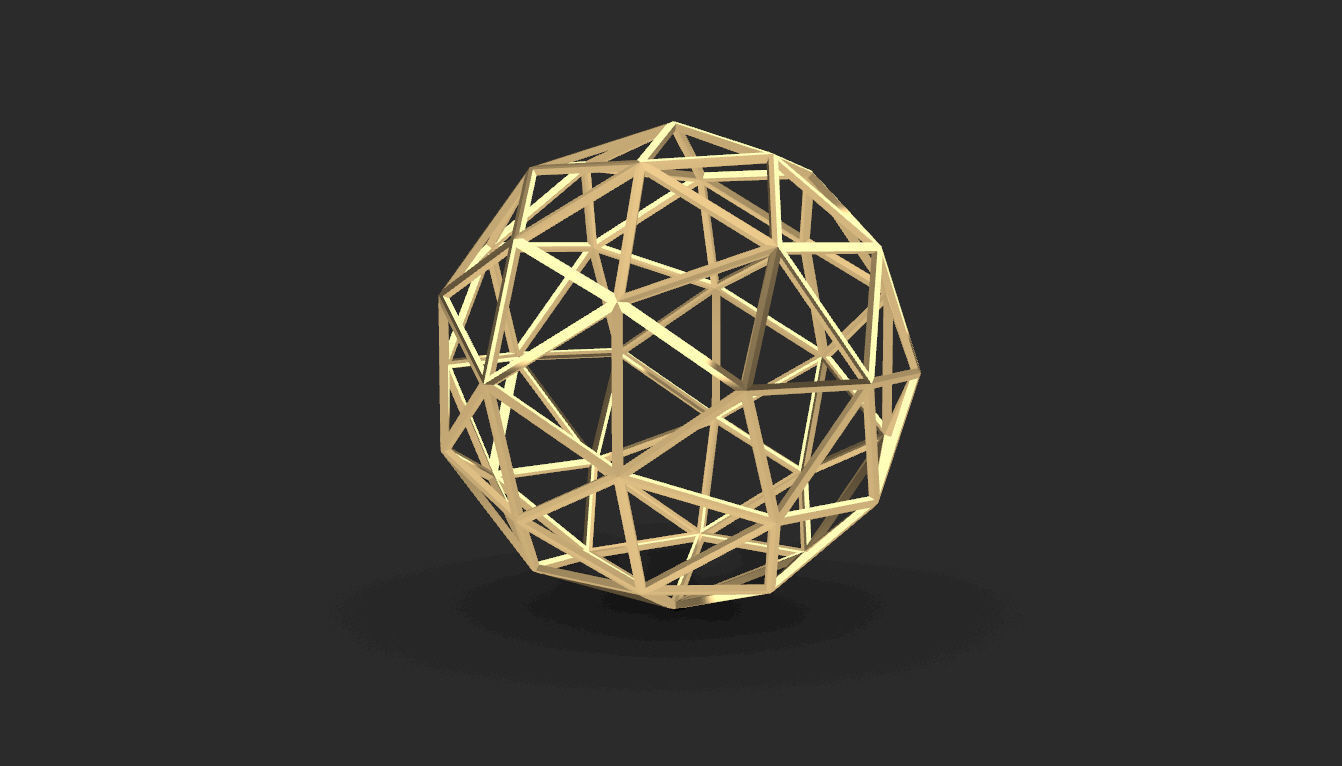 Geodesic Sphere Frame frequency 2 3D model_3