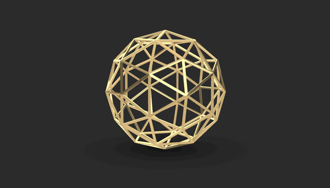Geodesic Sphere Frame frequency 2 3D model_13