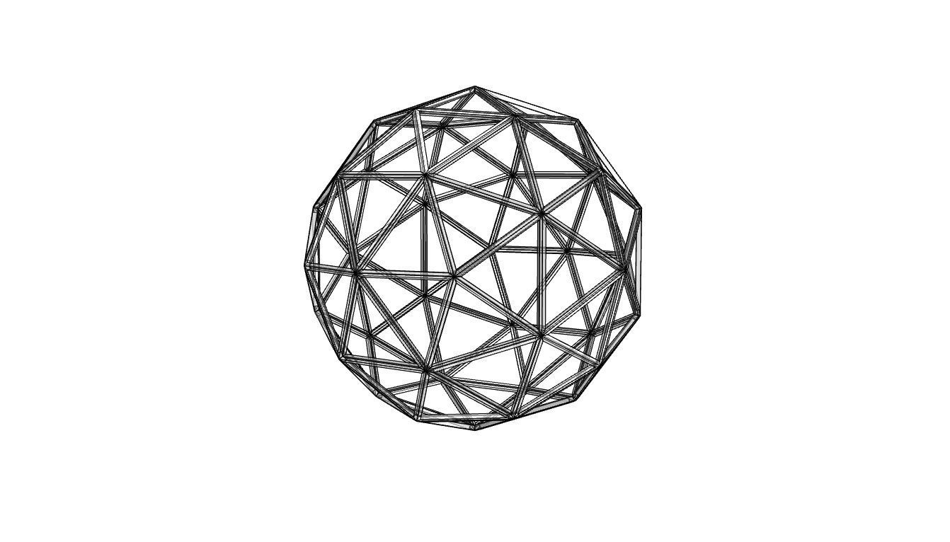 Geodesic Sphere Frame frequency 2 3D model_60