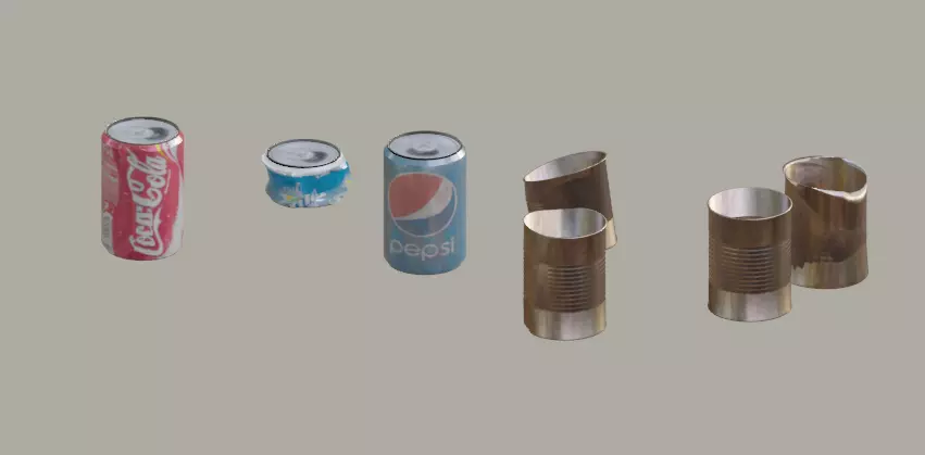 Trash Soda Cans and Tins Free low-poly 3D model