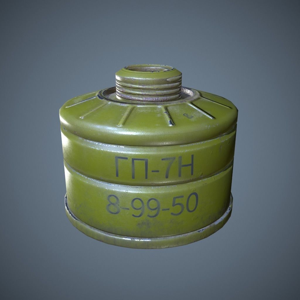 Gas Mask GP-7b Low-poly 3D model_8