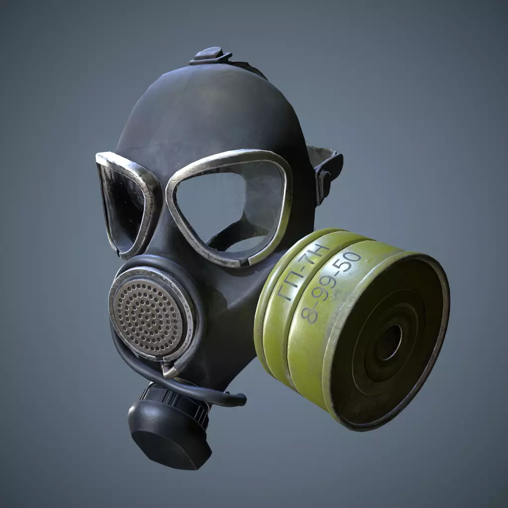 Gas Mask GP-7b Low-poly 3D model_0