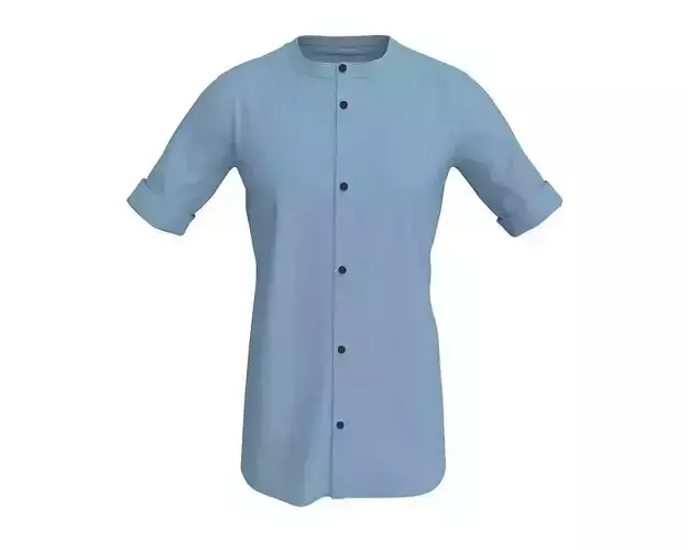 3 D Men Casual Shirt with Rolled Sleeve