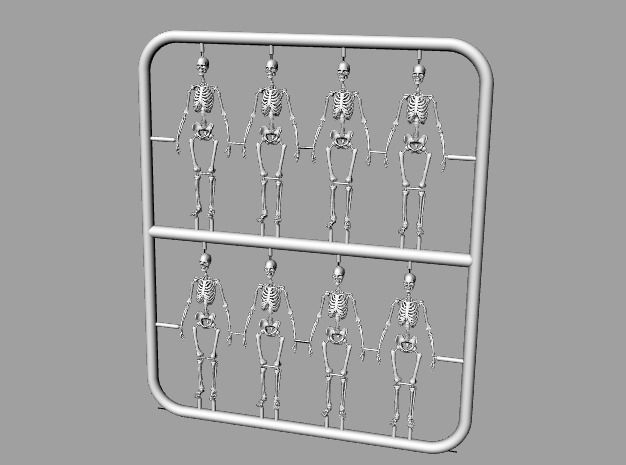 Tabletop gaming miniature poseable skeletons 32mm  3D print model_1