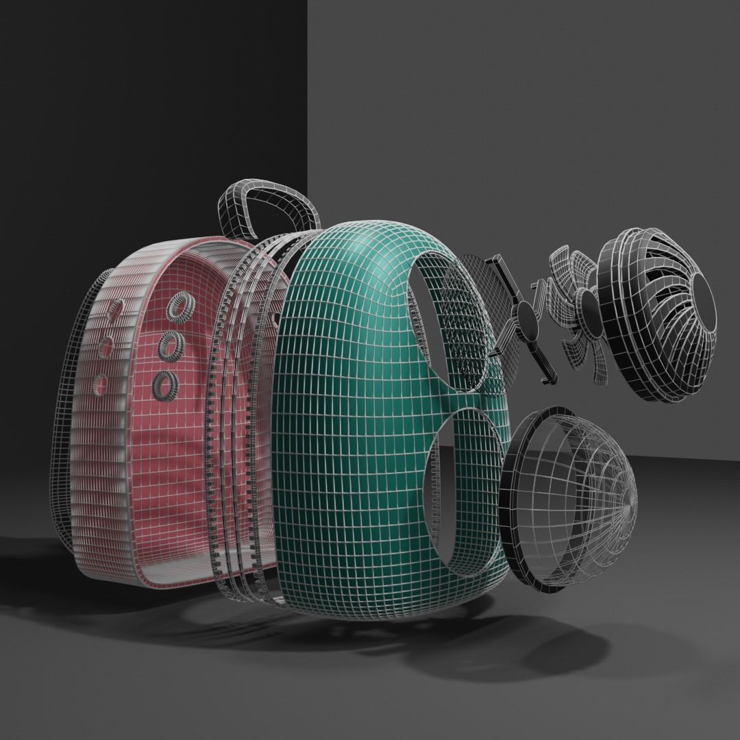 Backpack pet carrier model D 3D model_23