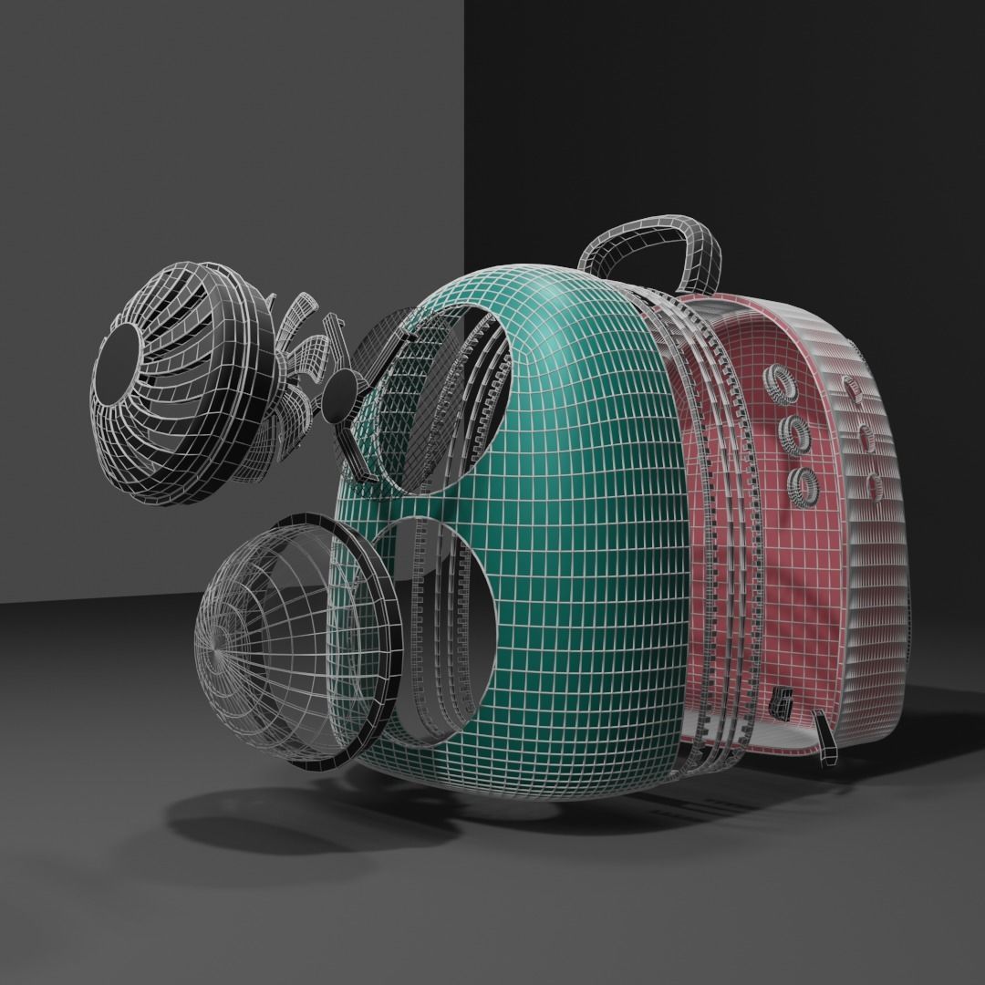 Backpack pet carrier model D 3D model_25