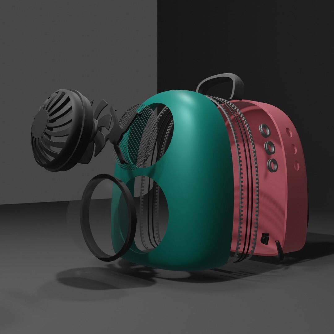 Backpack pet carrier model D 3D model_24