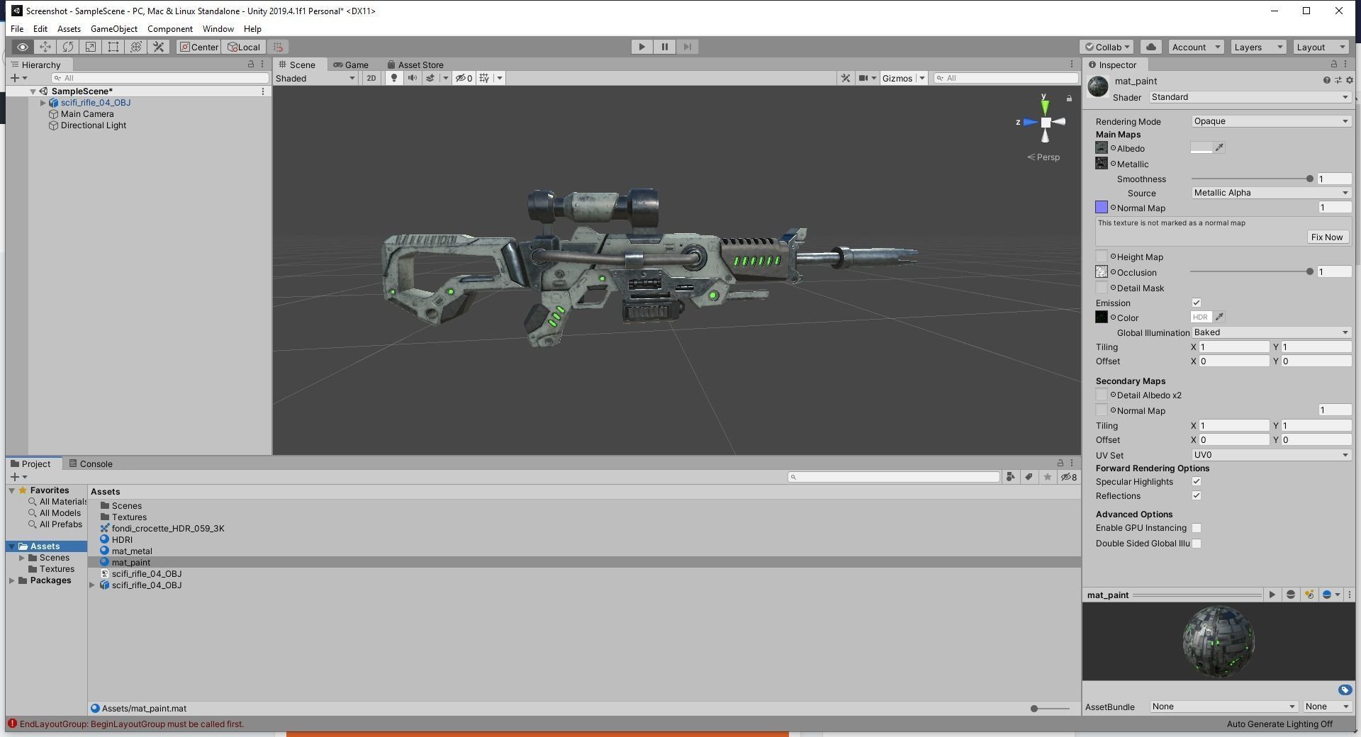 Scifi Rifle Game Ready Low-poly 3D model_6