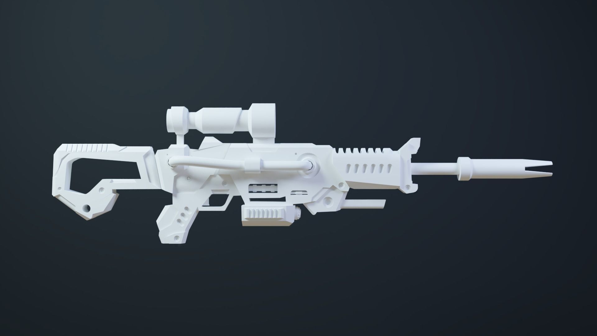 Scifi Rifle Game Ready Low-poly 3D model_3