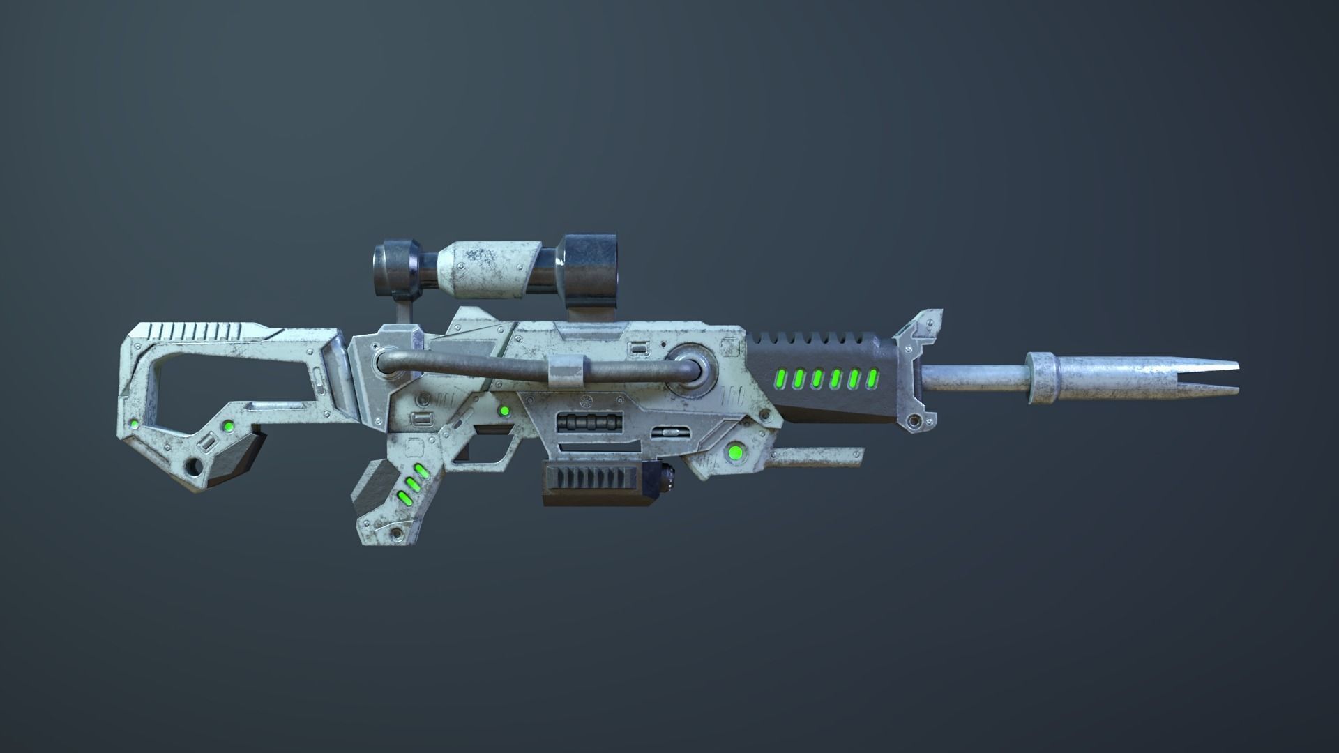Scifi Rifle Game Ready Low-poly 3D model_5