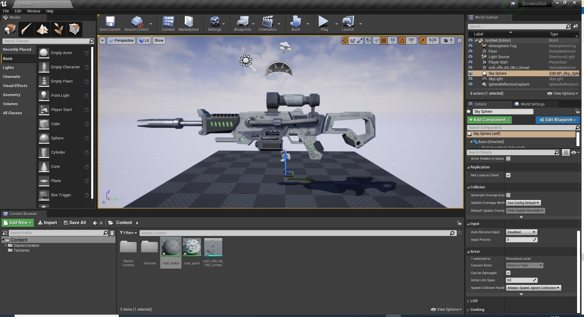 Scifi Rifle Game Ready Low-poly 3D model_7