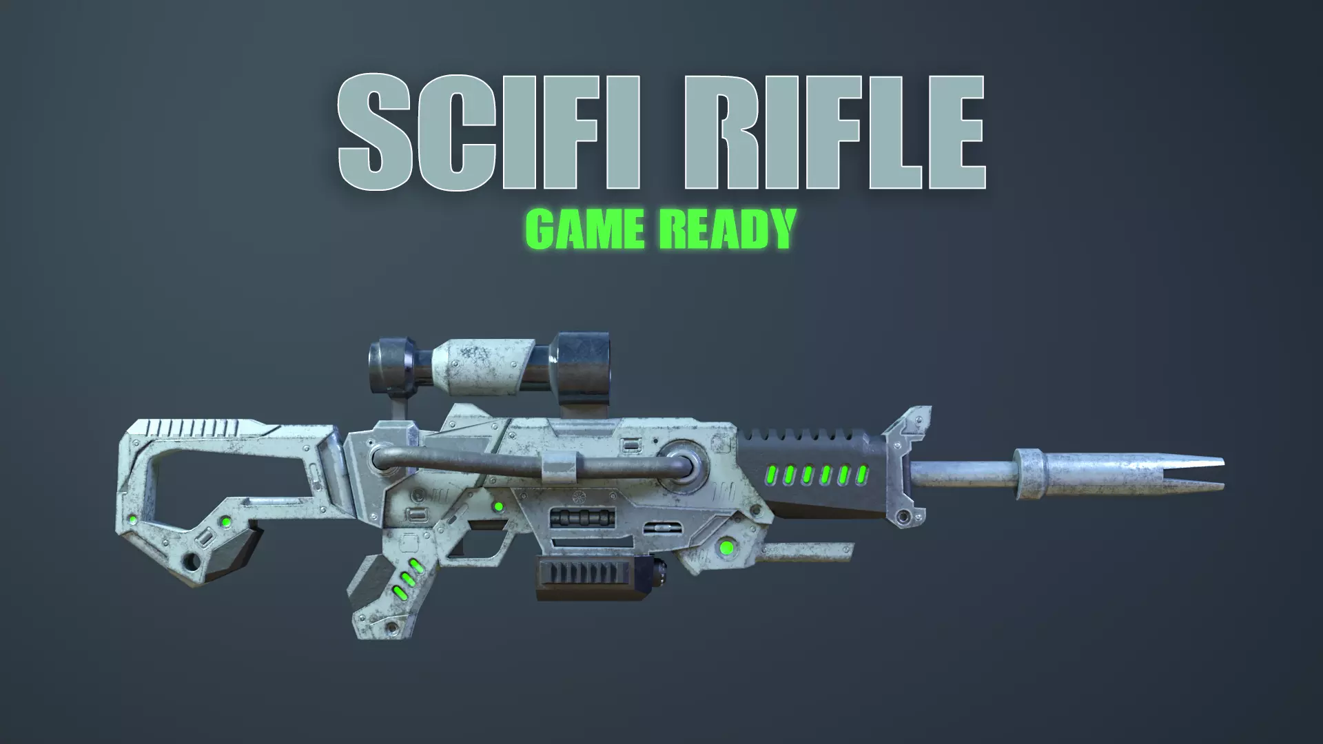 Scifi Rifle Game Ready Low-poly 3D model_0