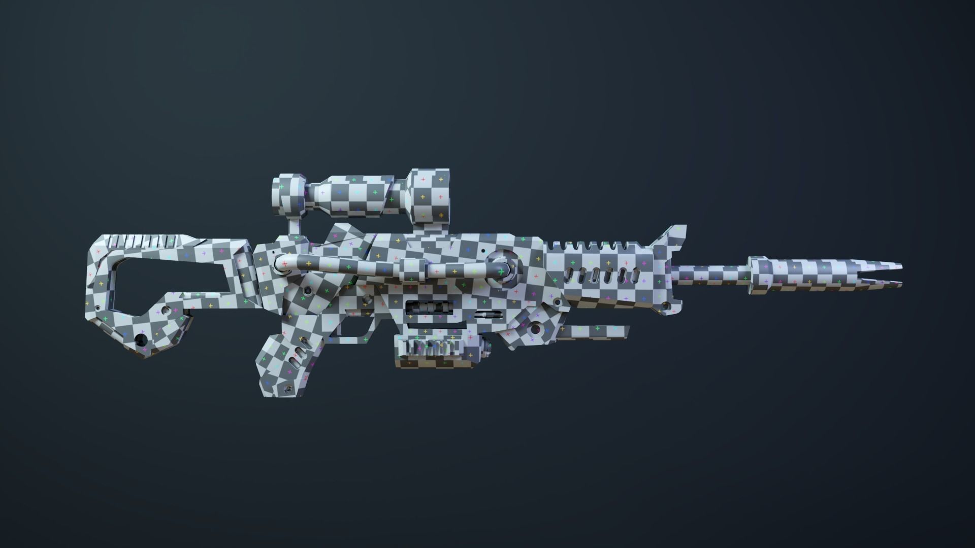 Scifi Rifle Game Ready Low-poly 3D model_4