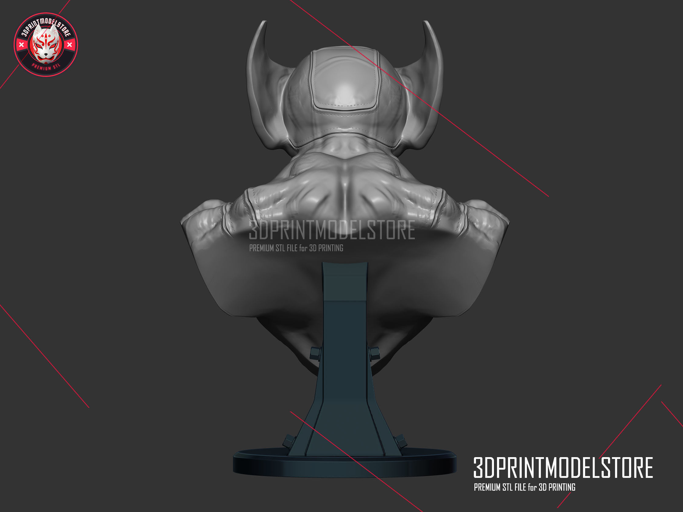 Marvel X-Men Wolverine Miniature Bust Sculpture STL File 3D print model_4