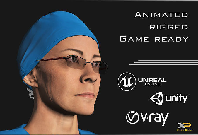 Medical Person - Doctor Nora Low-poly 3D model
