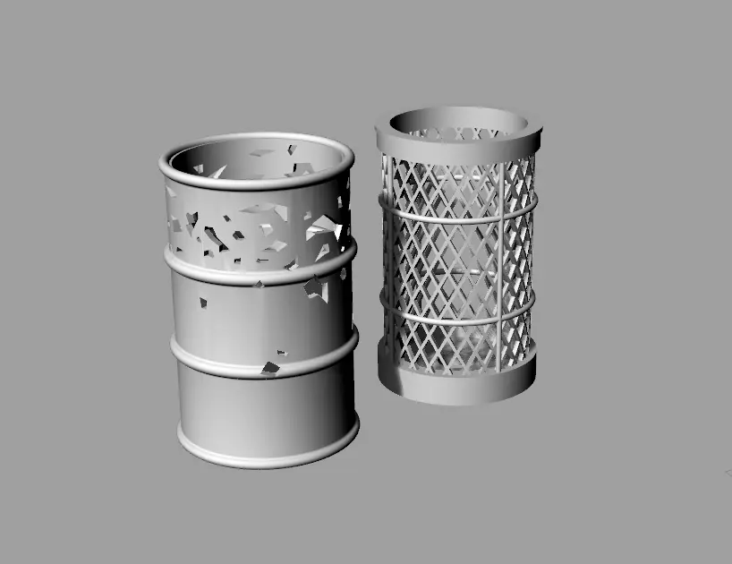 Tabletop Gaming Miniature Fallout Fire Oil Drums 32mm 3D print model_0