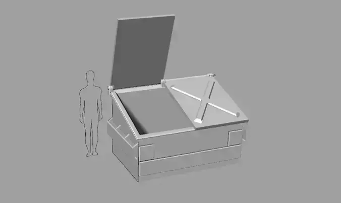 Tabletop Gaming Miniature Dumpster Fallout Wasteland  32mm 3D print model
