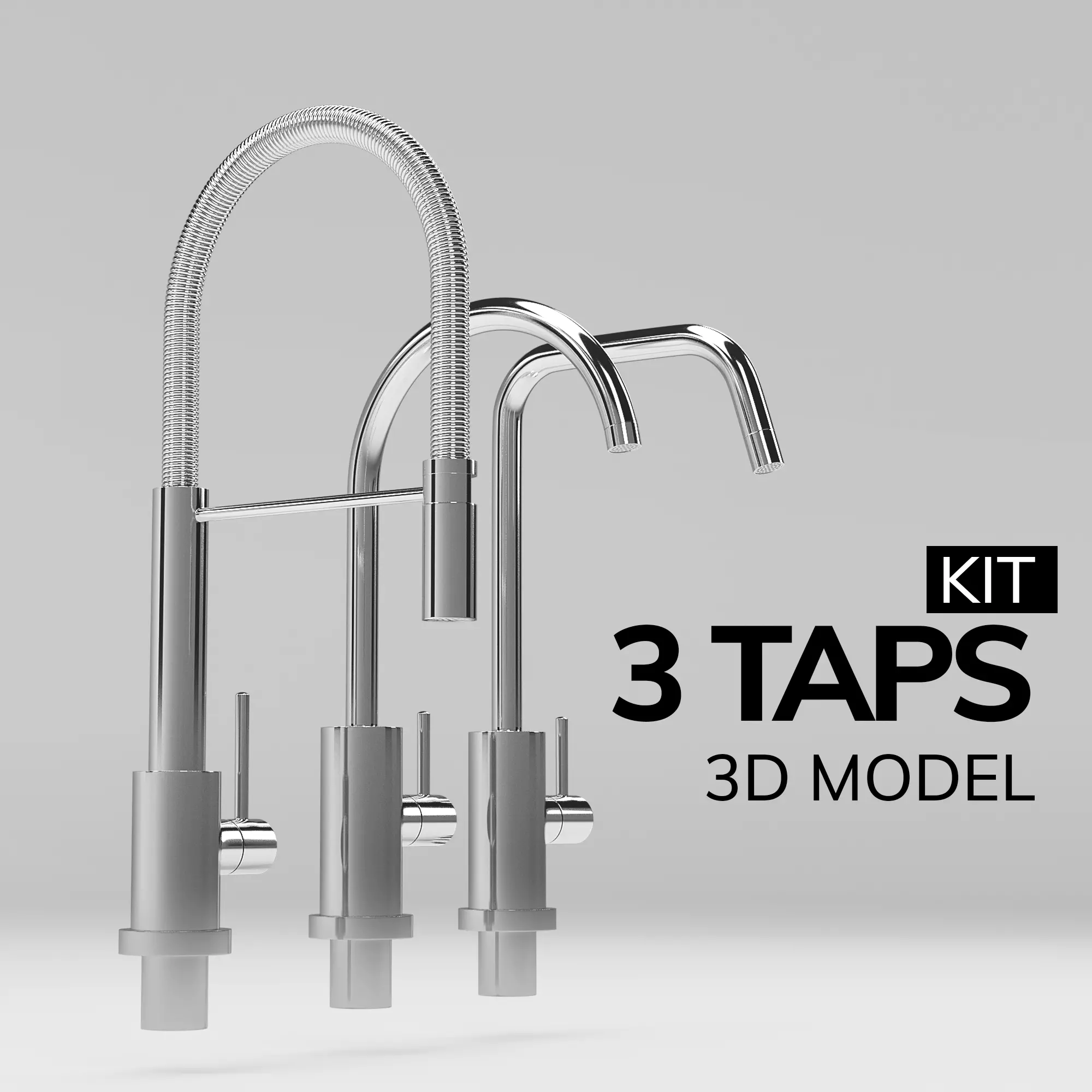 3 Taps kit 3D model 3D model