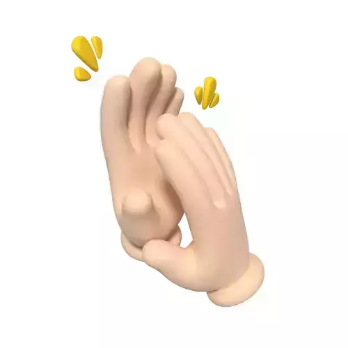 Cartoon Hand - Applause Hand Icon Low-poly 3D model