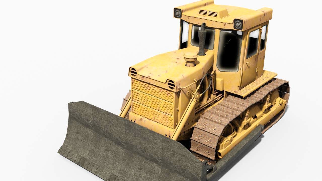 T-130 Tractor Low-poly 3D model_5